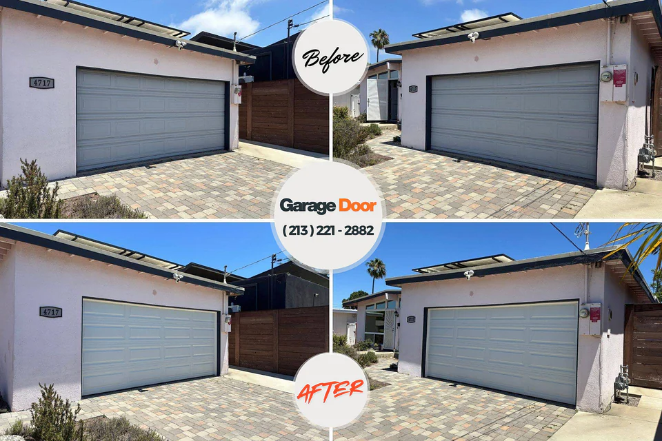 Before and after: garage door repair Dallas, OR